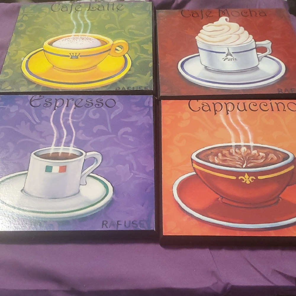Colorful Coffee Art Prints Set